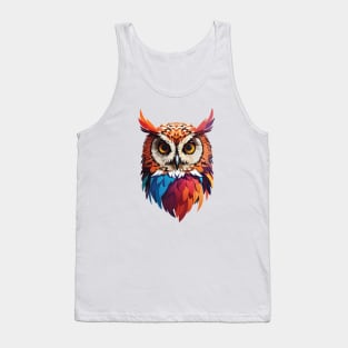 Colourful Owl with Woohoo word on her head Tank Top